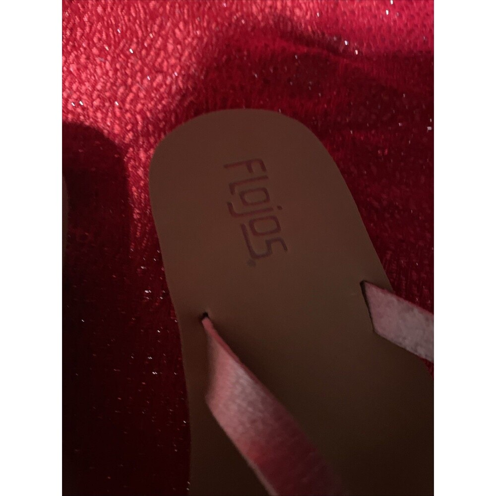 New NWT Womens Flojos Serenity Metallic Silver Brown Flip Flops Sandals 6 - Picture 6 of 8